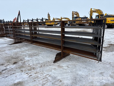 Quantity of (10) 24 ft x 5 ft Custom Steel Panel para ganado (Unused)