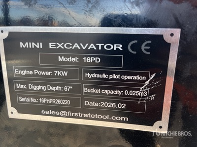 2026 Miva VA16PD Mini Excavator (Unused)