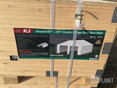 KJ K4525 Double Garage Steel Barn Shed - Unused