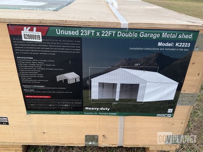 KJ K2223 Double Garage Metal Shed - Unused