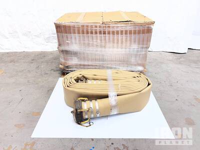 Quantity of (4) 6 in x 50 ft Fuel/Water Lay-Flat Hose w/ Camlock Fittings (Unused)