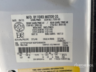 2013 Ford F-150 4x4 Crew Cab Ophalen