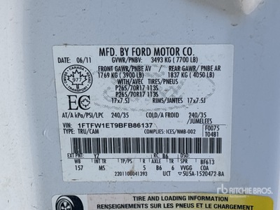 2011 Ford F-150 4x4 Crew Cab Ophalen