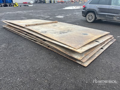 Quantity of (5) 8 ft x 20 ft (1 in Thick) Steel Plates
