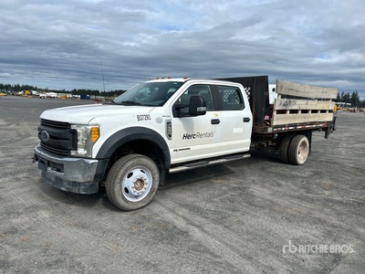 2017 Ford F-550 XL 4x4 Crew Cab Flatbed Truck (Inoperable)