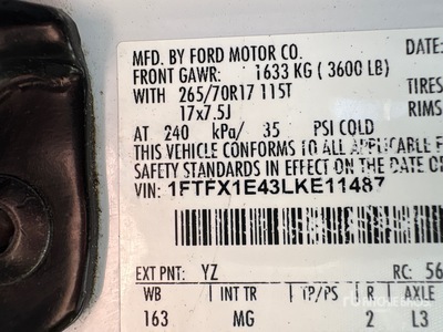 2020 Ford F-150 XLT 4x4 Extended Cab Pickup