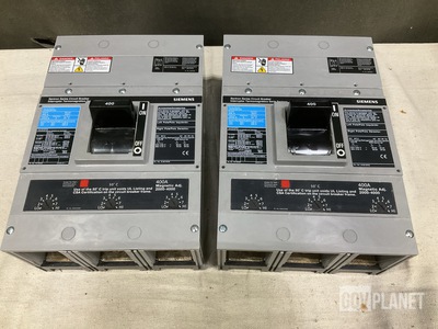 (2) Siemens JXD63M400 Circuit Breakers