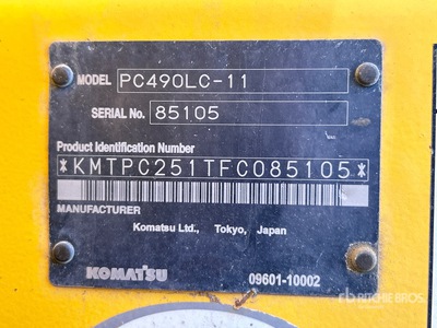 2016 Komatsu PC490LC-11 Excavatrice sur chenilles