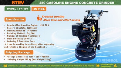 2026 STARVOX FH-450 Gasoline Concrete Grinder (Unused)