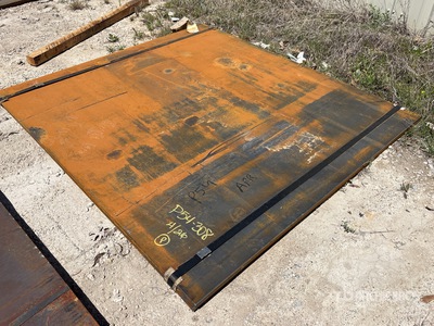 Quantity of (2) 2025 Kit Containers Steel 6 ft 1 in x 6 ft 8 in (.75 in Thick) Steel Plates