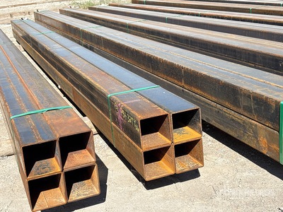 Quantity of (4) 2025 Kit Containers 5 in x 5 in x 18 ft 6 in Square Tubing