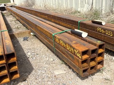 Quantity of (9) 2025 Kit Containers 2.5 in x 2.5 in x 24 ft Square Tubing