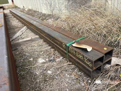 Quantity of (4) 2025 Kit Containers 3 in x 4 in x 19 ft 6 in Rectangle Tubing