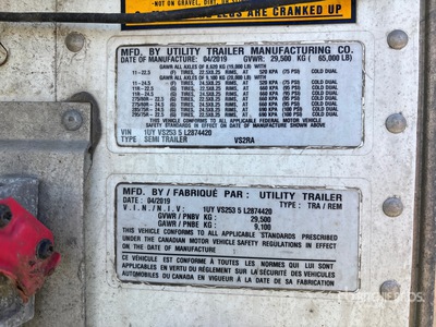 2020 Utility VS2RA 53 ft T/A Gekoelde Aanhangwagen