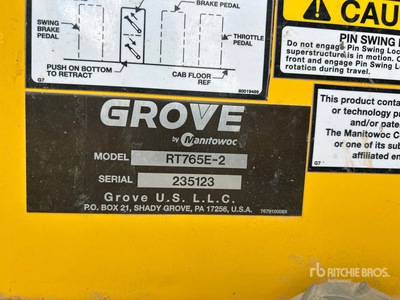 2015 Grove RT765E-2 65 ton Rough Terrain Crane
