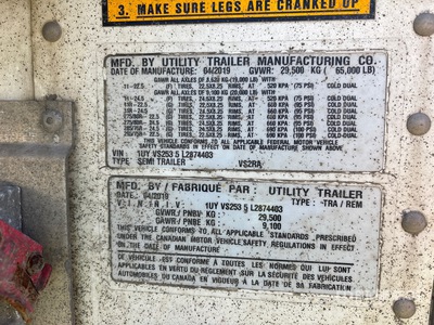 2020 Utility VS2RA 53 ft T/A Gekoelde Aanhangwagen
