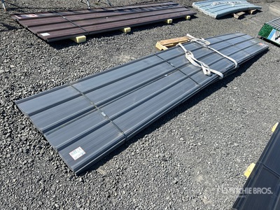Quantity of (70) New Grey Metal Roof Panels 3'x19.69' (Unused)