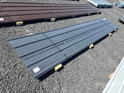 Quantity of (30) Grey Metal Roof Panels 3'x16' (Unused)