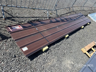 Quantity of (30) Brown Metal Roof Panels 3'x16' (Unused)