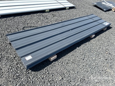 Quantity of (70) Grey Metal Roof Panels 3'x12' (Unused)