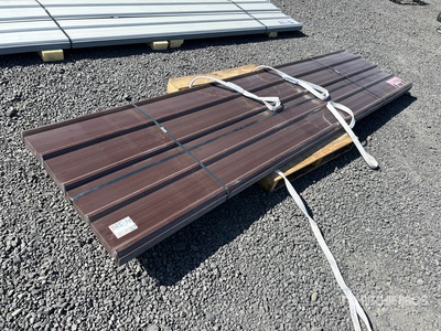 Quantity of (70) Brown Metal Roof Panels 3'x12' (Unused)