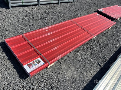 Quantity of (30) 12 ft Red Polycarbonate Roof Panel (Unused)