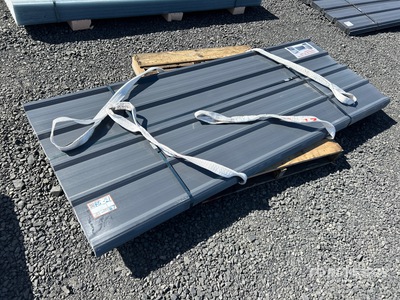 Quantity of (70) 3 ft x 7.87 ft Grey Metal Roof Panels (Unused)