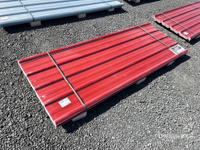 Quantity of (30) 3 ft x 7.87 ft Red Polycarbonate Roof Panels (Unused)