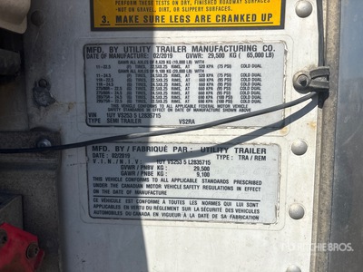 2020 Utility Trailer VS2RA 53 ft x 102 in Sliding T/A Refrigerated Trailer