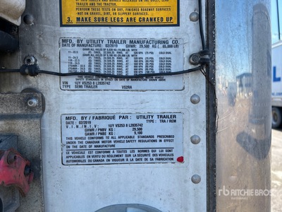 2020 Utility Trailer VS2RA 53 ft x 102 in Sliding T/A Refrigerated Trailer