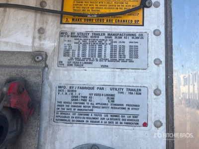 2020 Utility Trailer VS2RA 53 ft x 102 in Sliding T/A Refrigerated Trailer