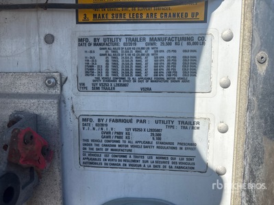2020 Utility Trailer VS2RA 53 ft x 102 in Sliding T/A Refrigerated Trailer