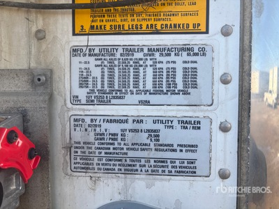 2020 Utility Trailer VS2RA 53 ft x 102 in Sliding T/A Refrigerated Trailer