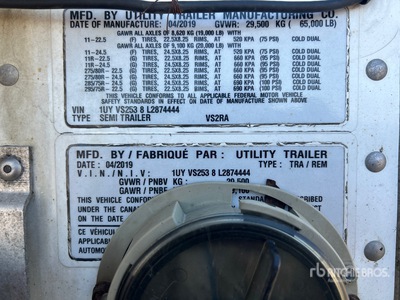 2020 Utility Trailer VS2RA 53 ft x 102 in Sliding T/A Refrigerated Trailer