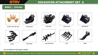 Quantity of (10) 2025 STARVOX 12EX-ASA Mini Excavator Attachments (Unused)