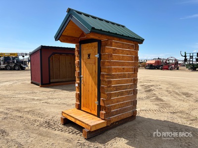 4 ft x 6 ft Log Outhouse