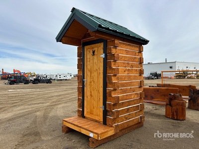 4 ft x 6 ft Log Outhouse