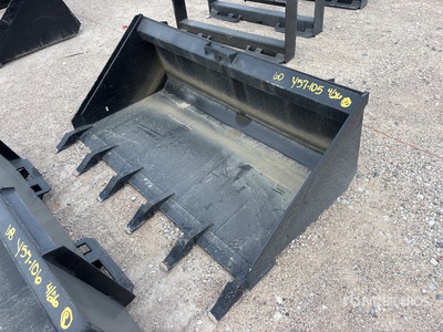 Mid-State 60 In Low Pro w/Teeth Skid Steer Bucket (Unused)
