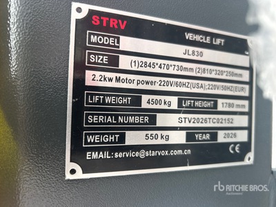 2026 STARVOX JL830 2 Post 10000 lb Vehicle Lift (Unused)