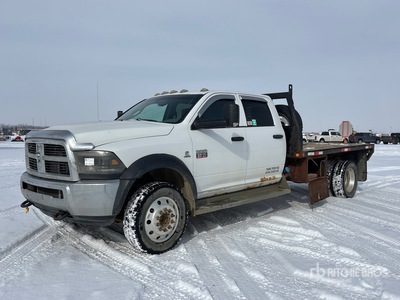 2011 Ram 5500 4x4 Crew Cab Flatbed Truck