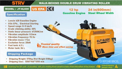 2026 STARVOX JT-SL600 Walk-Behind Compacteur à double bille (Unused)