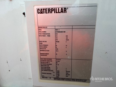 2012 Cat XQ20-4 18 kW Skid-Mounted Generator Set