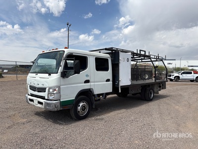 2012 Mitsubishi FEC72W 4x2 Crew Cab Flatbed Truck