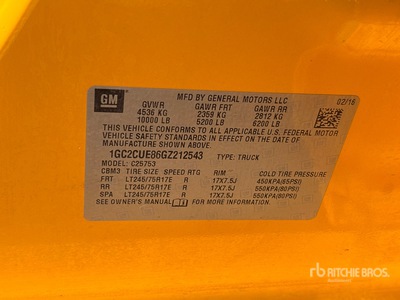 2016 Chevrolet Silverado 2500HD 4x2 Extended Cab Pickup