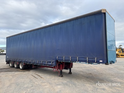 2008 Vawdrey 13.5 m Tri/A Step Deck Pritsche-Plane Anhänger