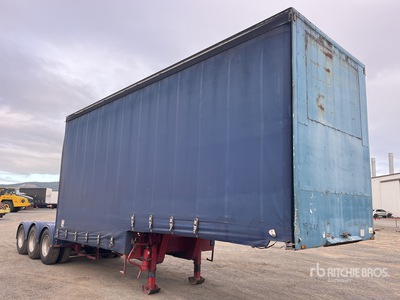 1999 Vawdrey 7.2 m Tri/A B-Double Lead Step Deck Pritsche-Plane Anhänger