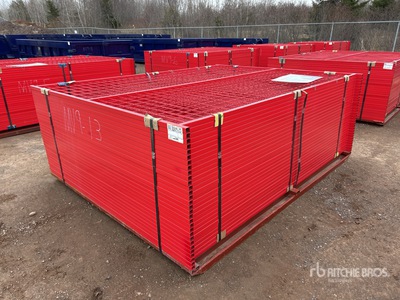 Quantity of (30) 7 ft 6 in x 6 ft Powder Coated Site Fence