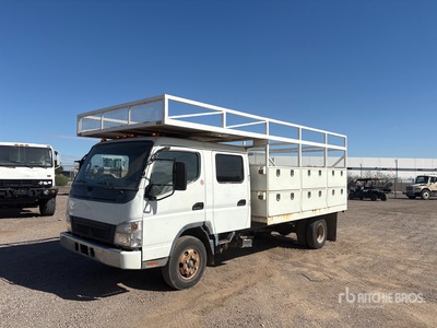 2005 Mitsubishi FE84W 4x2 Crew Cab Flatbed Truck
