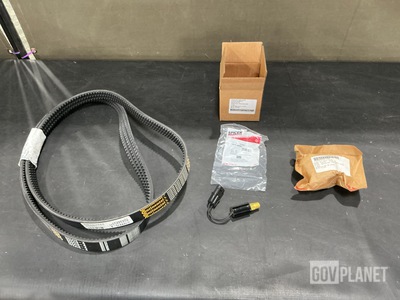 (14) Machine Plugs, (8) Switch Assemblies, (19) Belts & Assorted Items