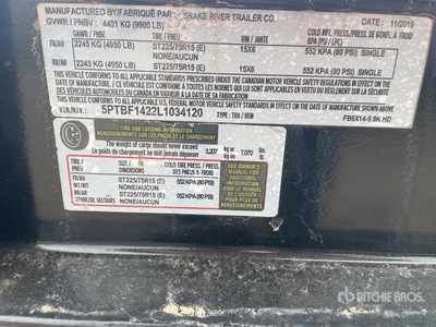 2020 Snake River 14 ft T/A Equipment Trailer